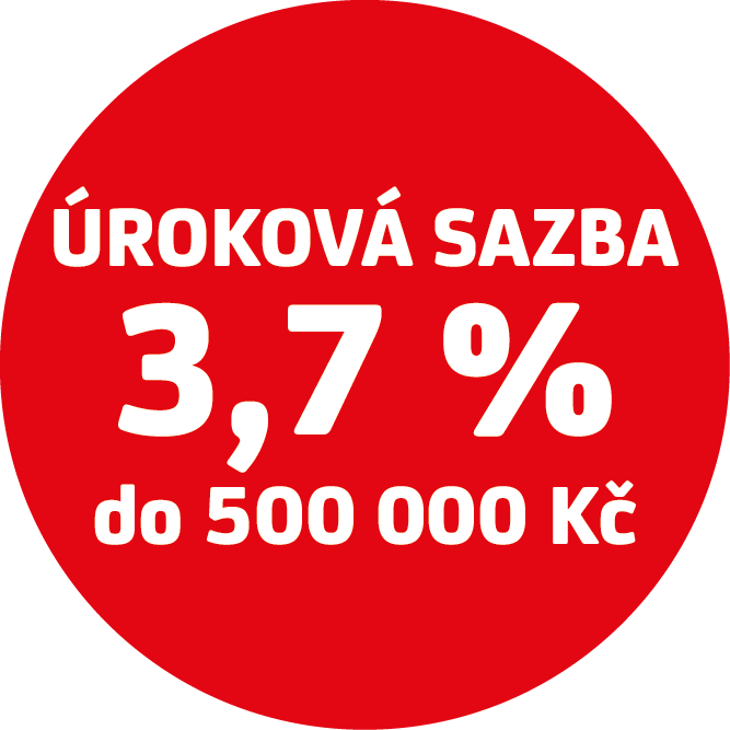 úroková sazba 3,7 % do 500 000 Kč